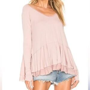 We The Free Tangerine Tee Oversized Long Sleeve Top Blush Pink Women’s Size S